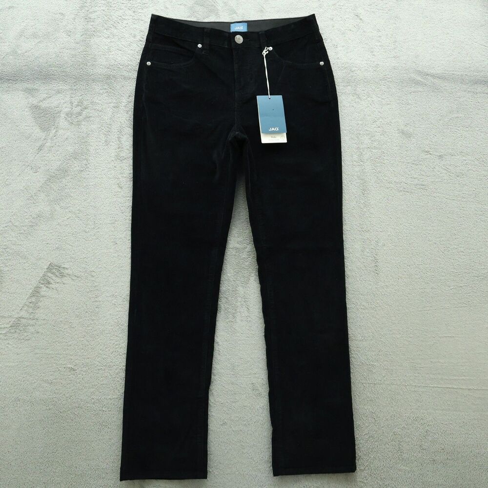 JAG Jeans Women's Size 6P Black Mid-Rise Ruby Straight Corduroy 30" Inseam NWT